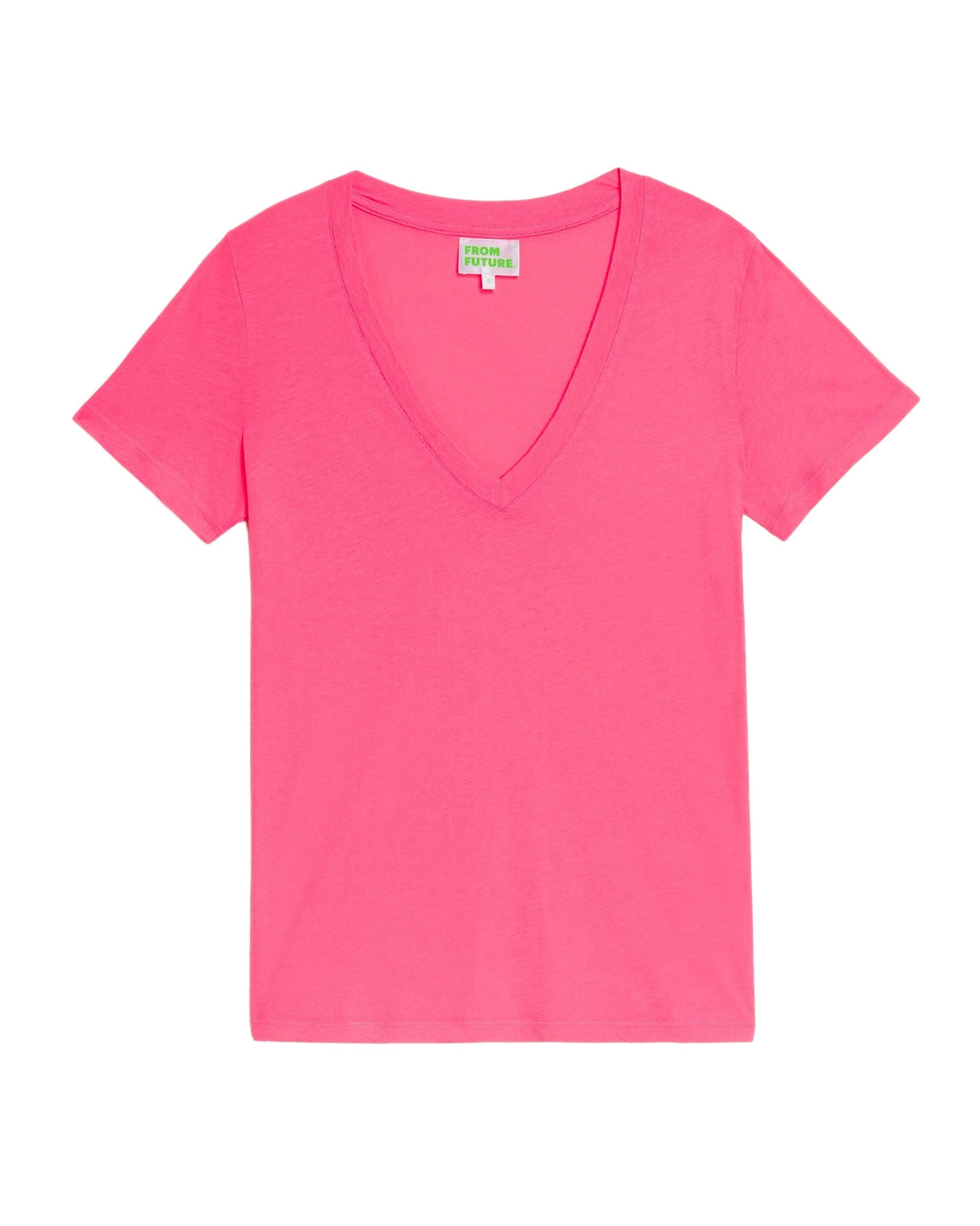 T-shirt classique Supima à col V - Rainbow Pink