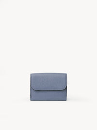 Mini portefeuille à trois volets Alphabet en cuir - Shady Cobalt