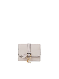 Portefeuille compact à trois volets Alphabet en cuir - Wild Grey