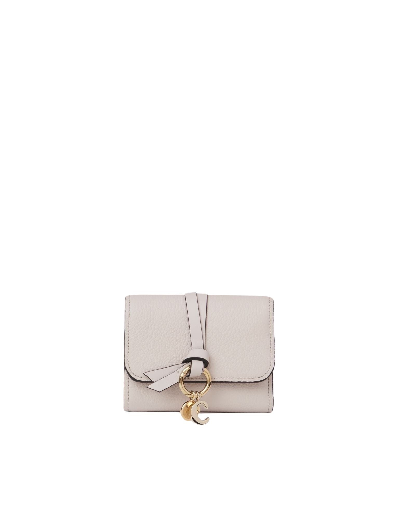 Portefeuille compact à trois volets Alphabet en cuir - Wild Grey