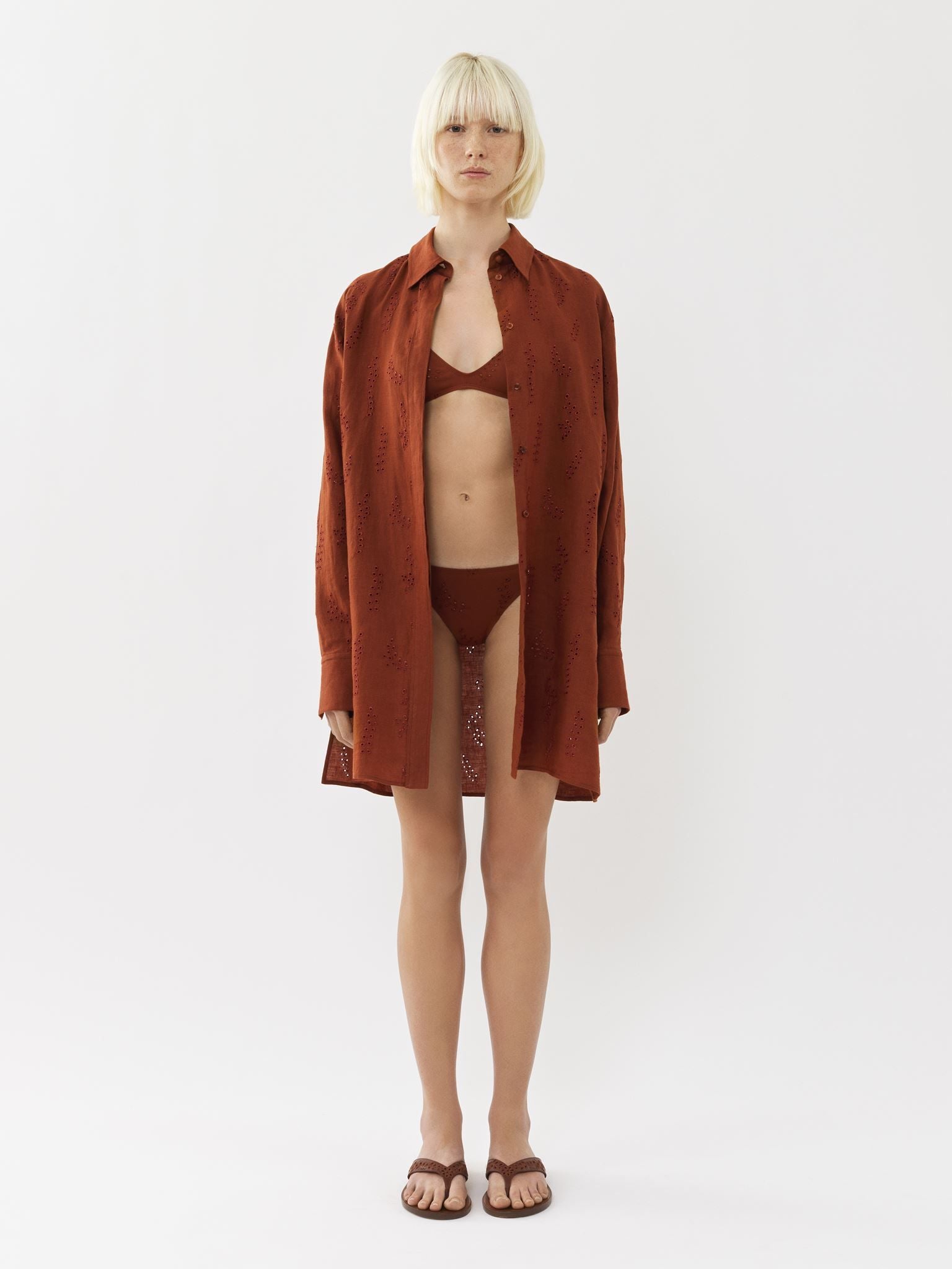 Haut de bikini triangle Papuasia Chloé x Eres - Red Ochre