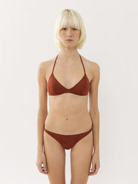 Haut de bikini triangle Papuasia Chloé x Eres - Red Ochre