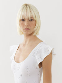 Maillot de bain une pièce volanté Philippine Chloé x Eres - Iconic Milk