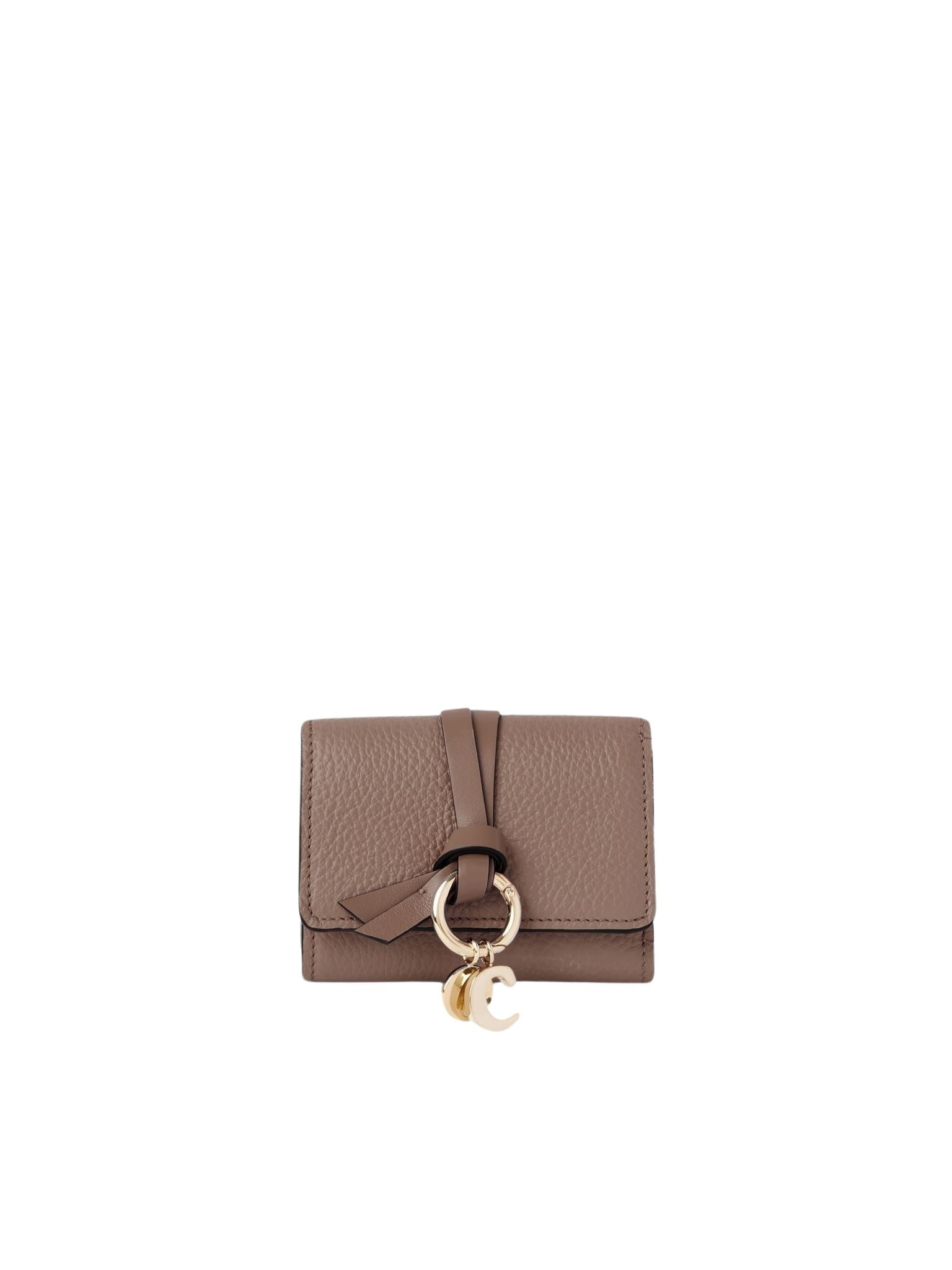 Mini portefeuille à trois volets Alphabet en cuir - Rose Des Bois