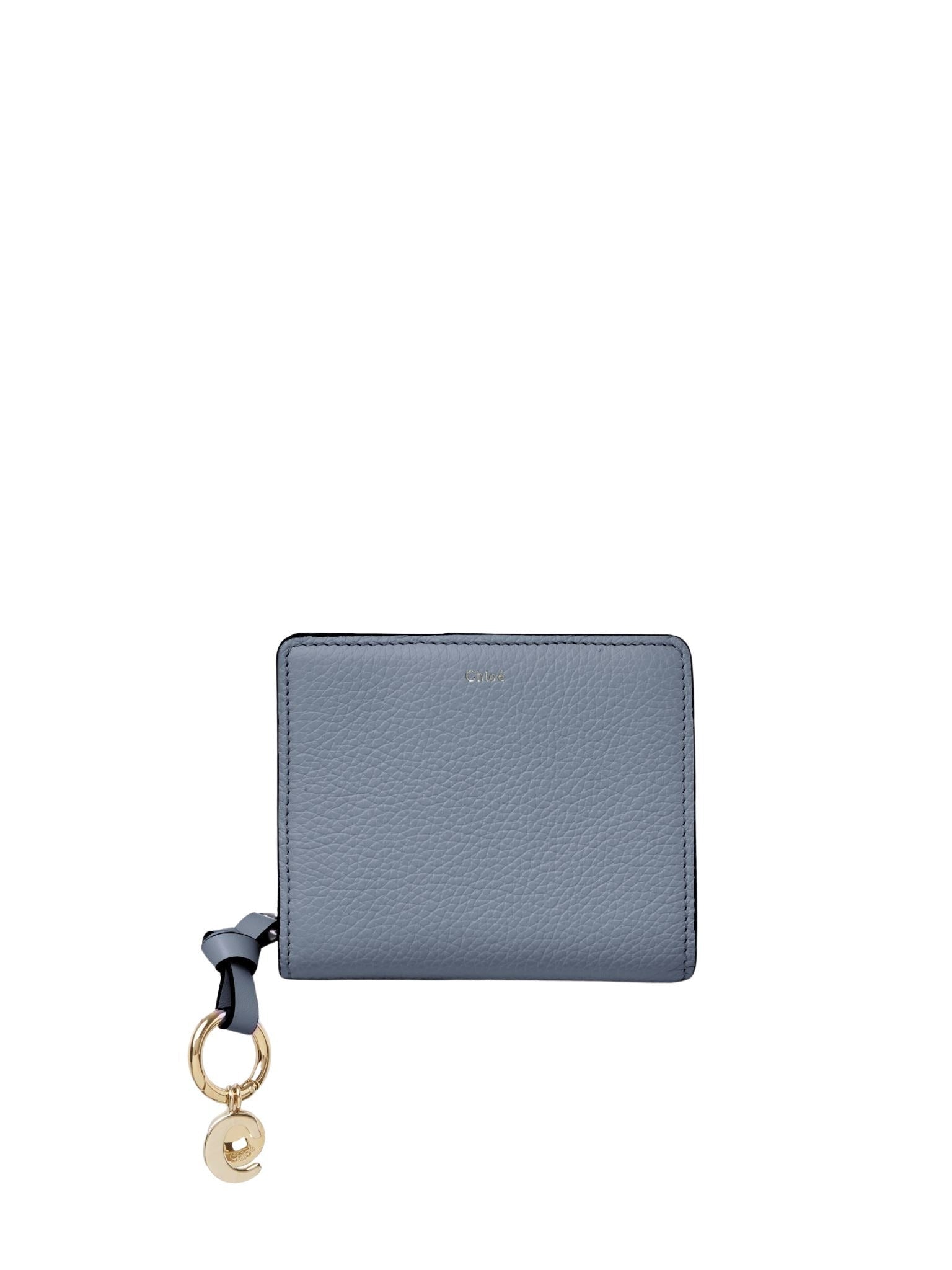 Portefeuille compact zippé Alphabet en cuir - Storm Blue
