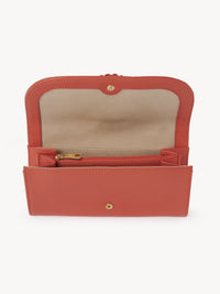Portefeuille long Hana en cuir - Orange Gitane