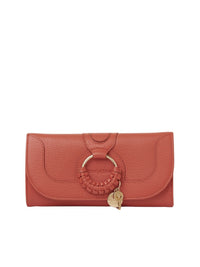 Portefeuille long Hana en cuir - Orange Gitane