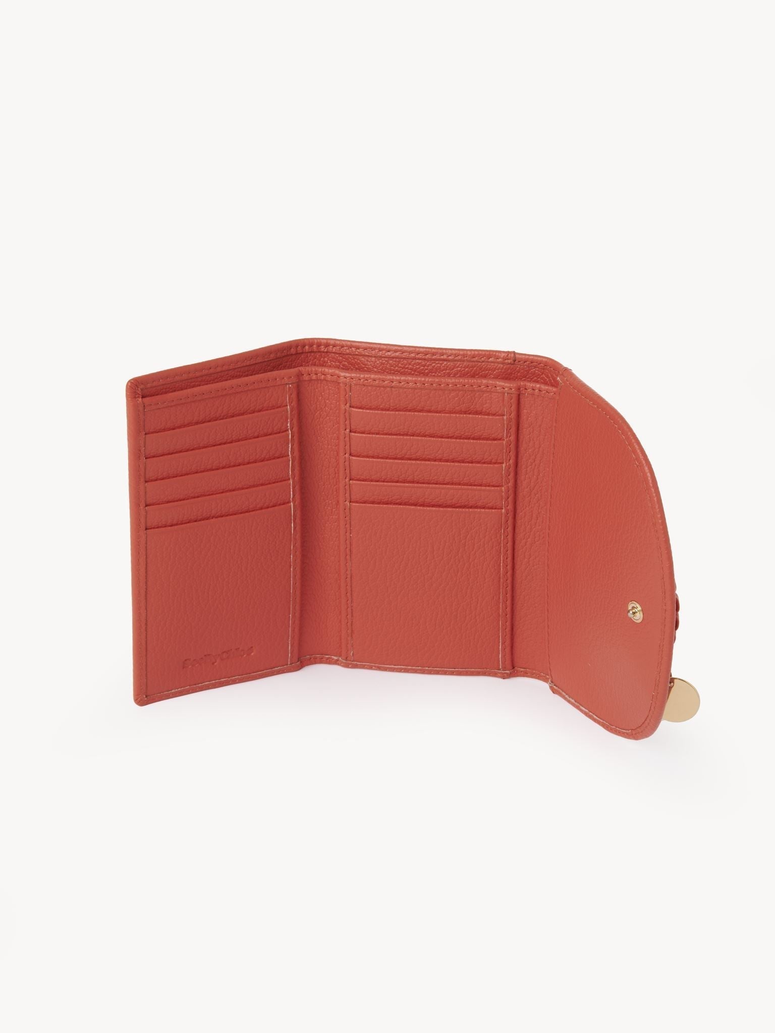 Portefeuille compact Hana en cuir - Gipsy Orange