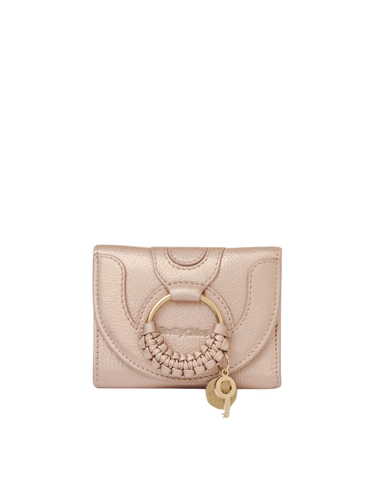 Portefeuille à trois volets Hana en cuir - Poussière D'Or