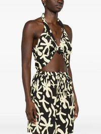 Crop top Eza en crêpe imprimé - Reef