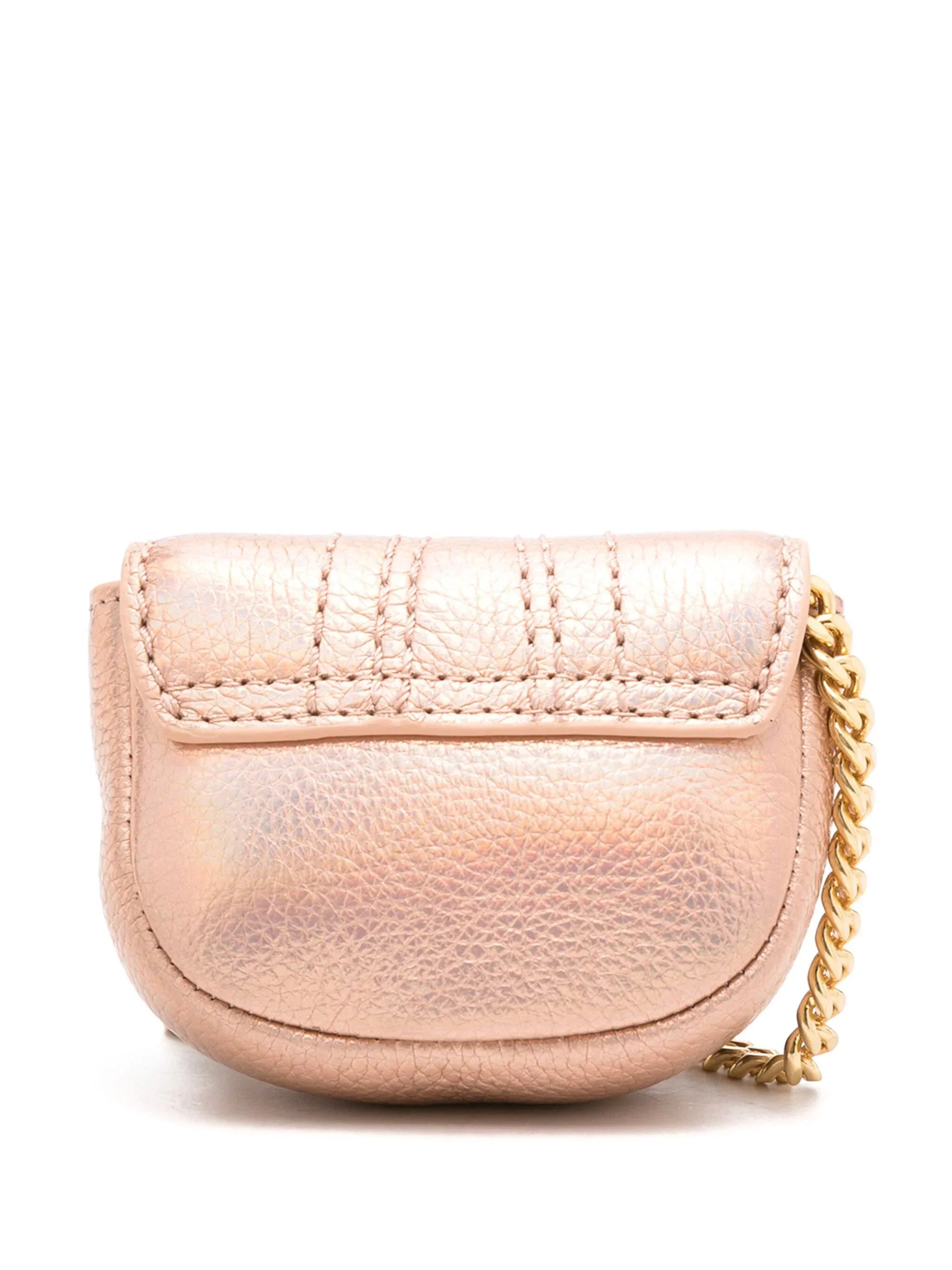 Porte-clés Hana en cuir grainé irisé - Poussière D'Or