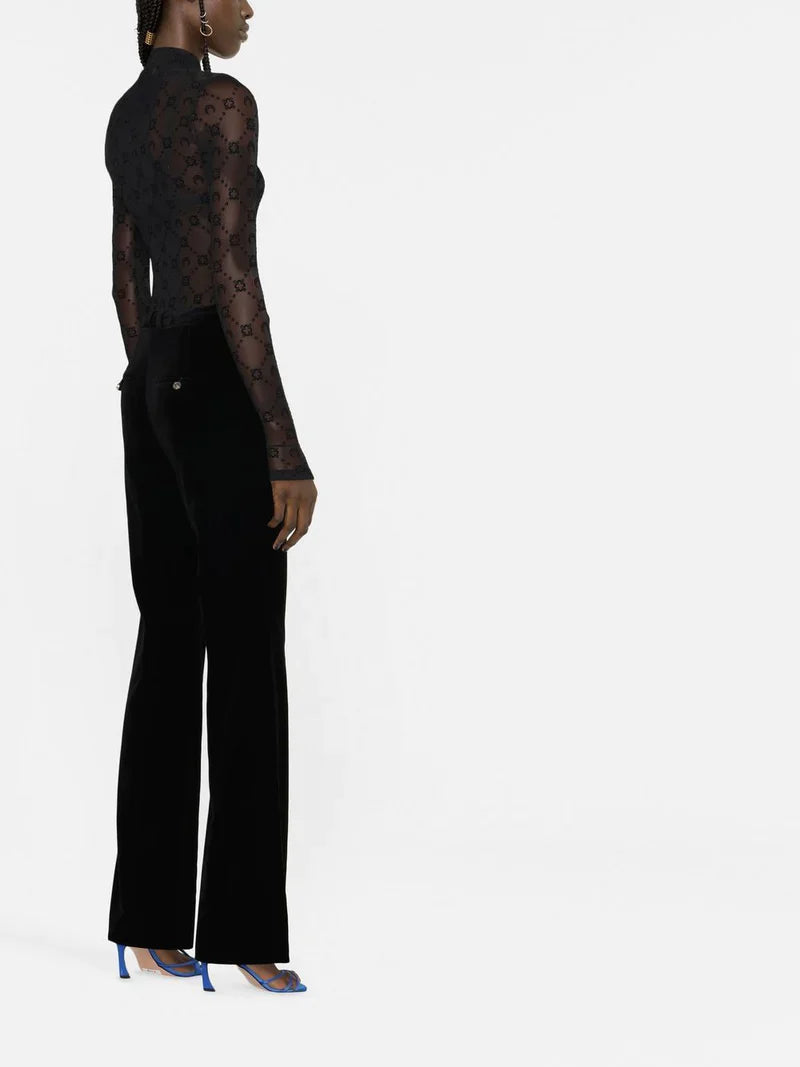 Pantalon à pince en velours - Black