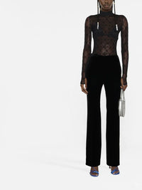 Pantalon à pince en velours - Black