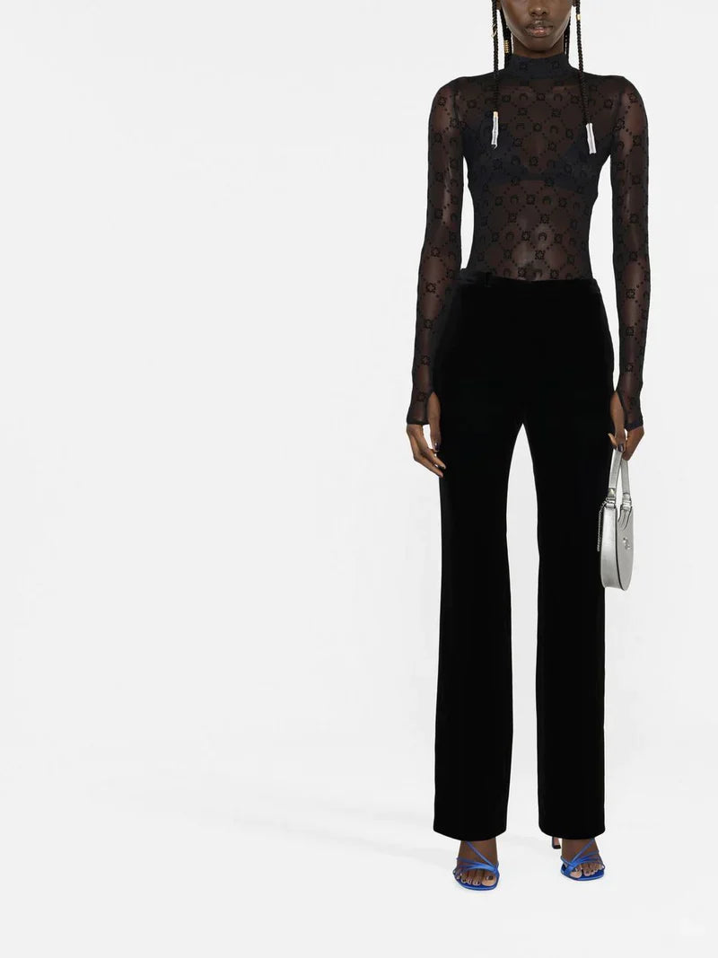 Pantalon à pince en velours - Black