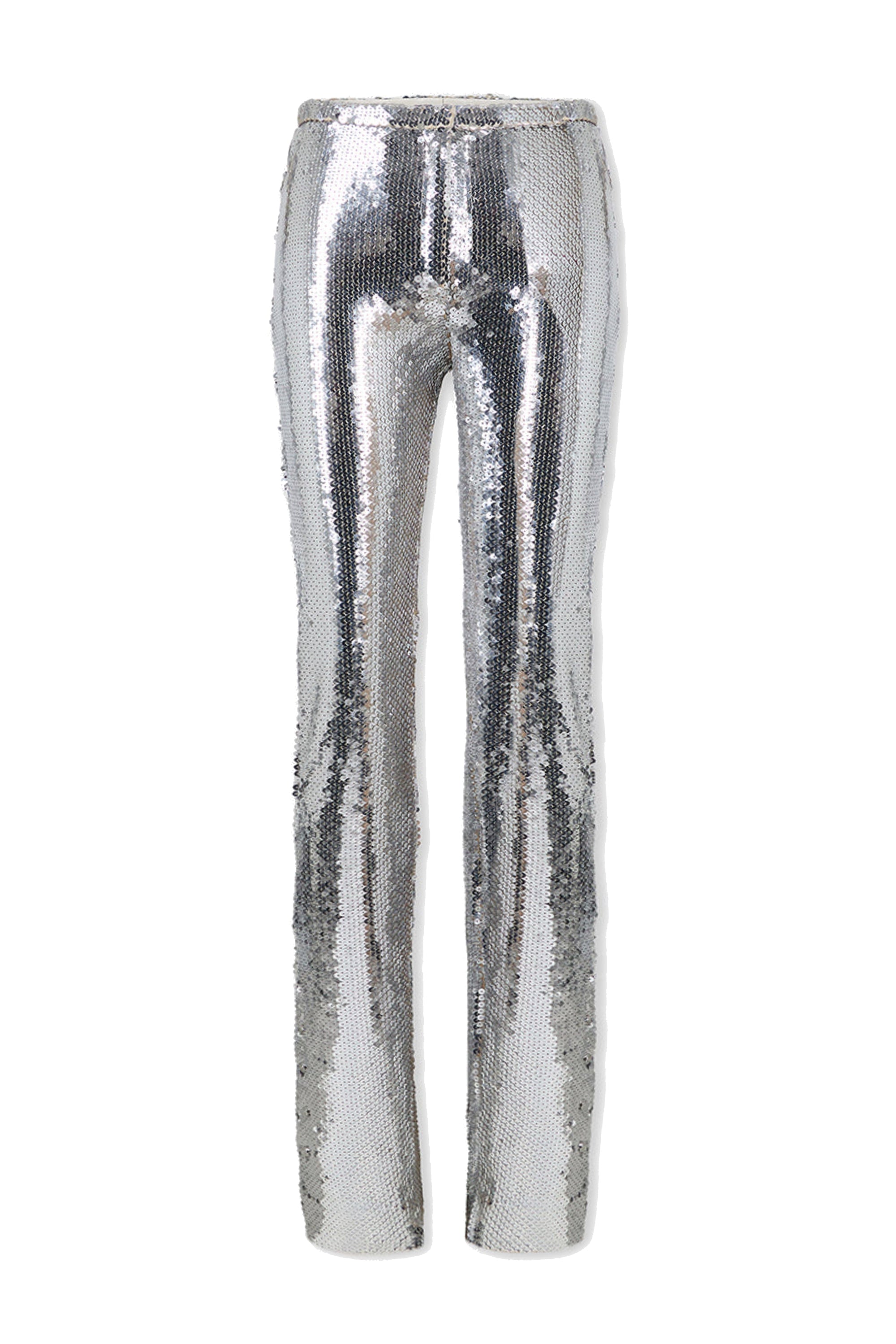 Pantalon taille haute à paillettes - Silver