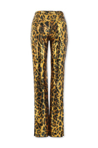 Pantalon à sequins motif léopard - Leopard