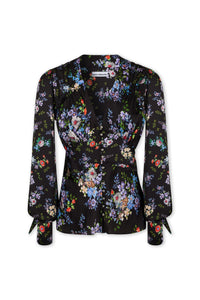 Chemise à col V et imprimé liberty - Black Medium Liberty