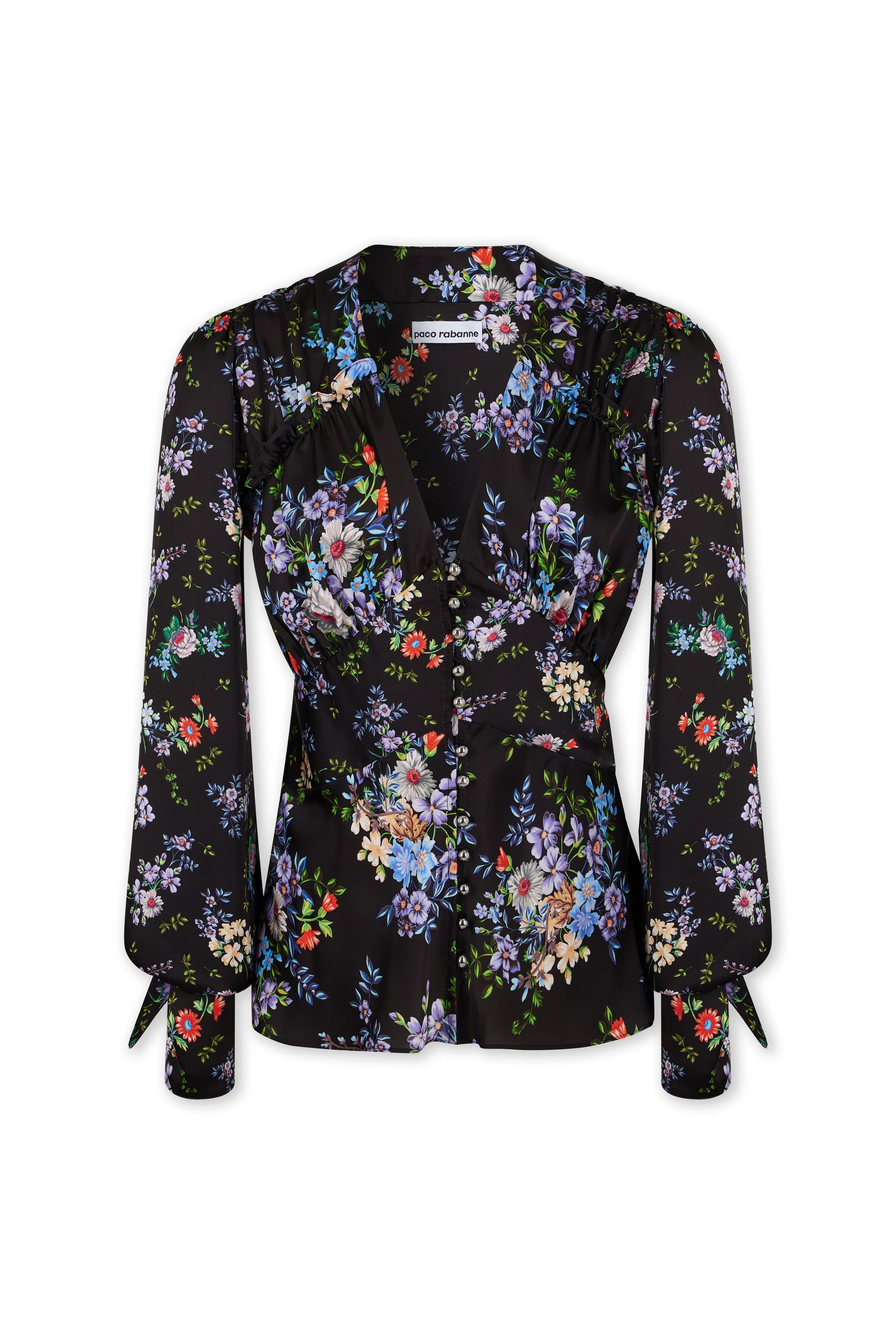 Chemise à col V et imprimé liberty - Black Medium Liberty