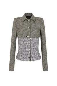 Veste structurée en laine - Black & White