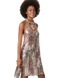 Robe à fines bretelles imprimée fleurs - Paisley Light Gold