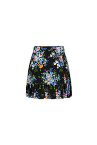 Jupe courte imprimée de fleurs - Black Large Liberty