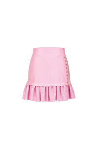 Jupe ajustée à volants - Pink