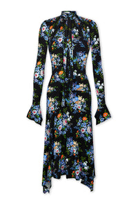 Robe longue imprimée de fleurs - Black Large Liberty