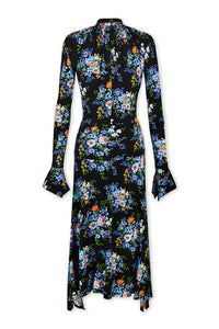 Robe longue imprimée de fleurs - Black Large Liberty
