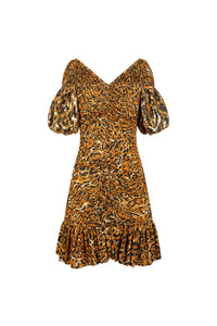 Robe courte à motif léopard - Leopard Ratti