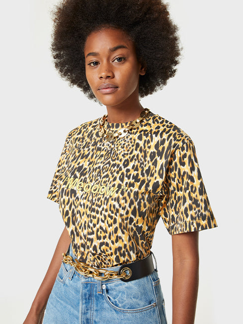 T-shirt à imprimé léopard - Meooow