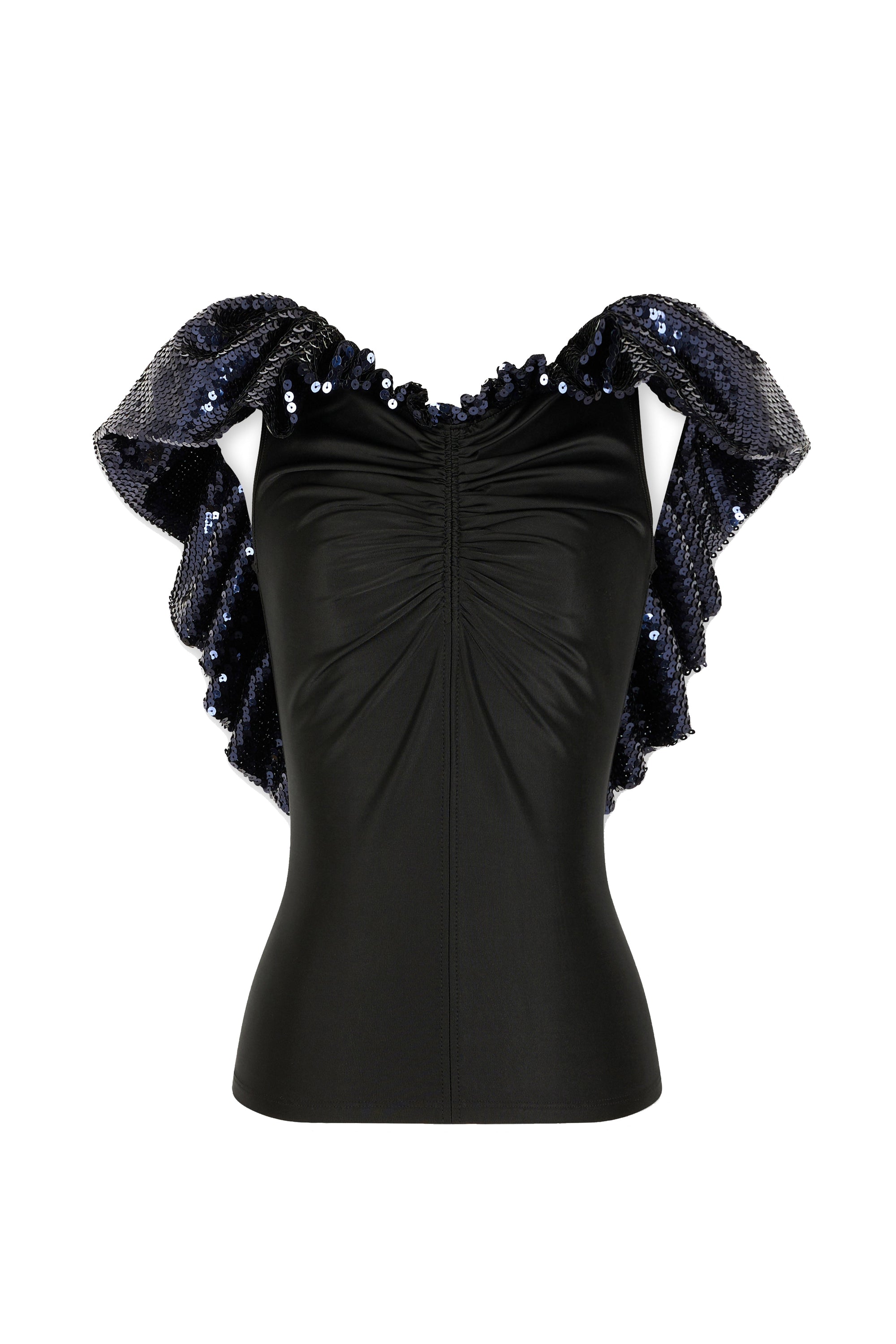 Top structuré et pailleté - Black