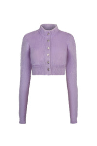 Cardigan court texturé - Purple Fluffy