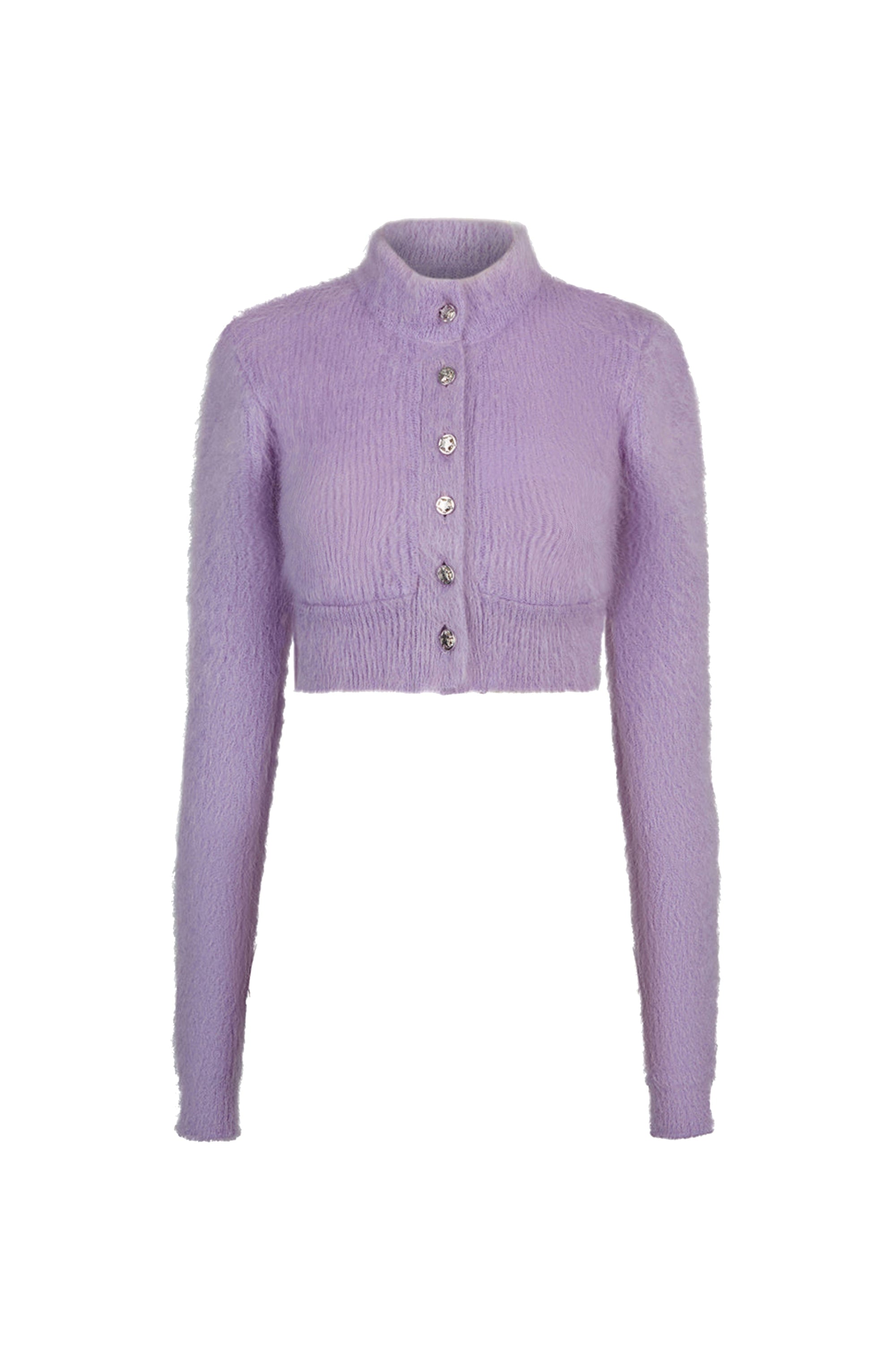 Cardigan court texturé - Purple Fluffy