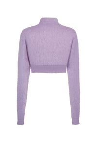Cardigan court texturé - Purple Fluffy