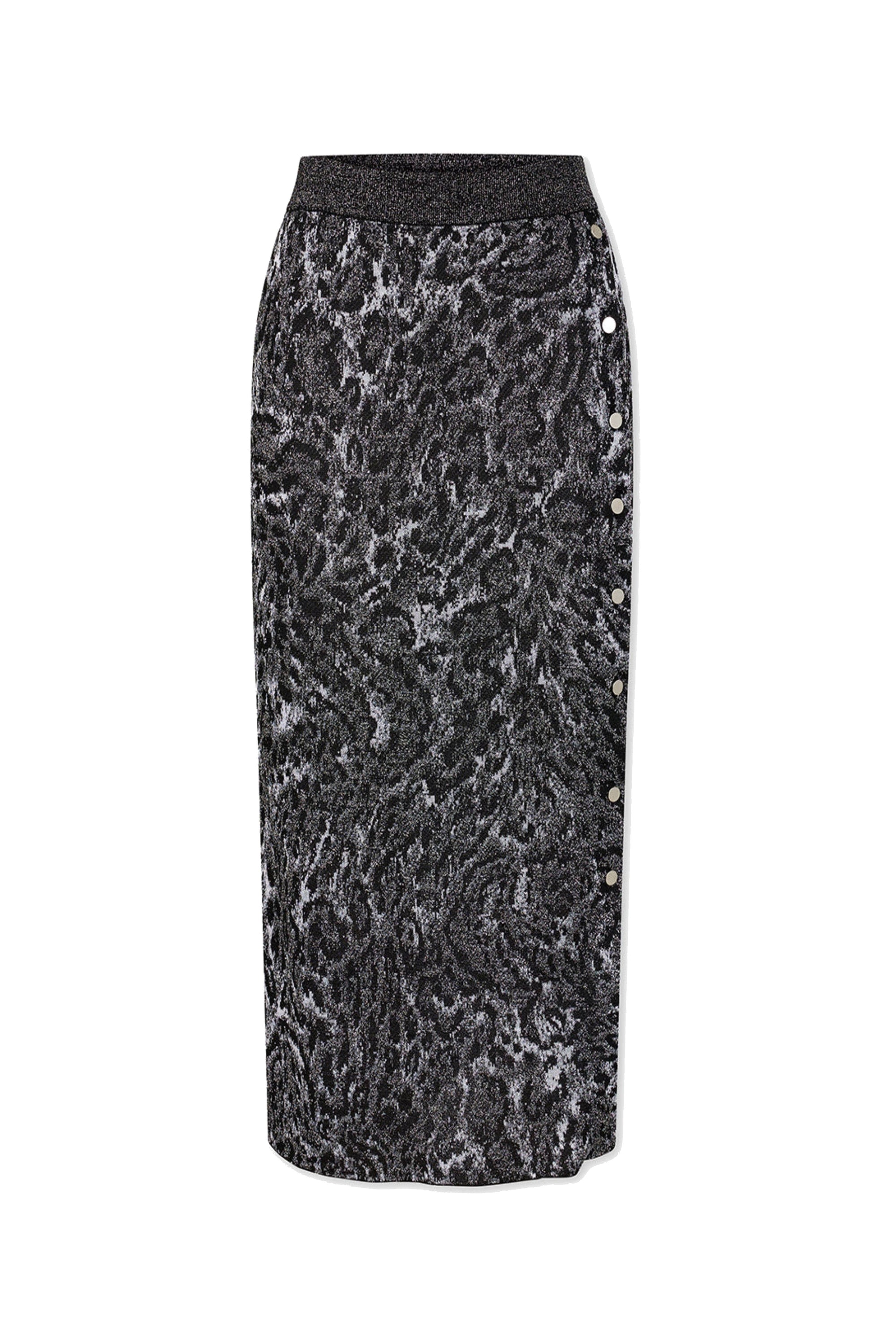 Jupe longue à imprimé léopard - Leopard Lurex