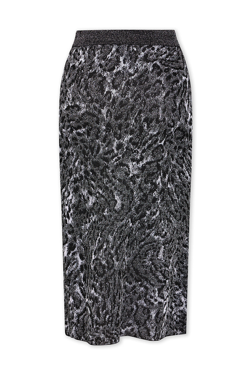Jupe longue à imprimé léopard - Leopard Lurex