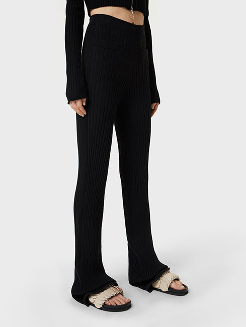 Pantalon ajusté et côtelé - Black
