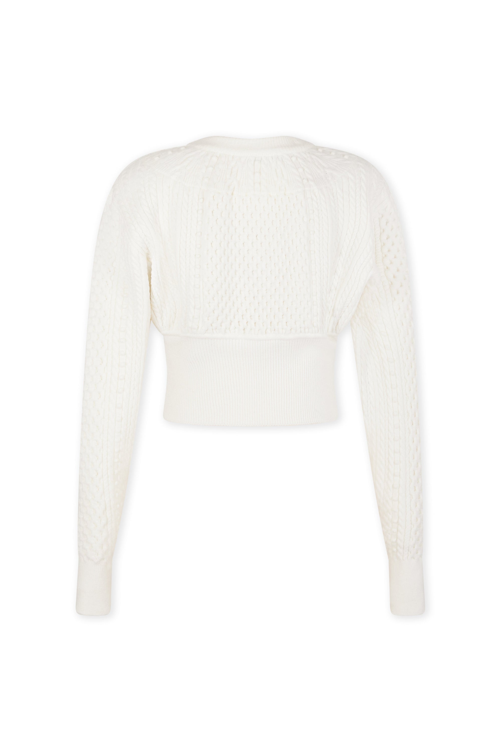 Pull court ajusté en laine - Natural White