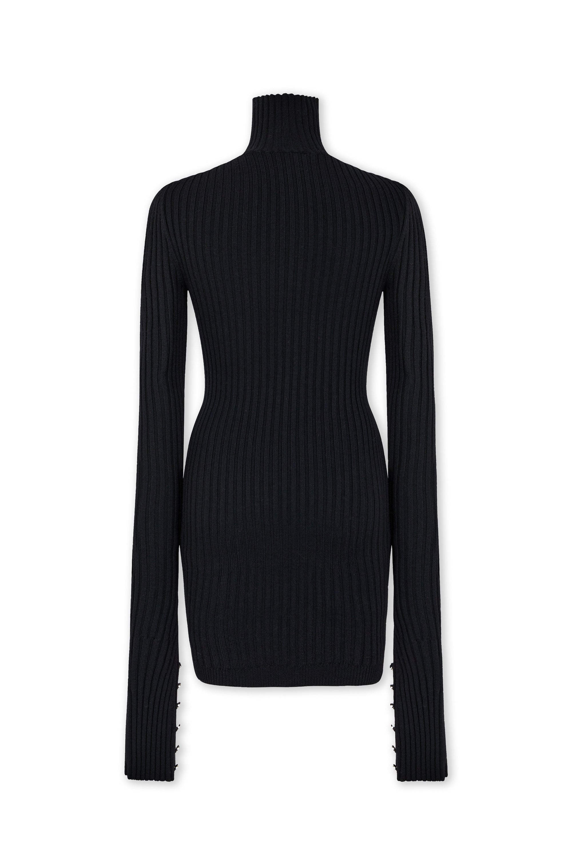 Robe à manches longues en laine - Black