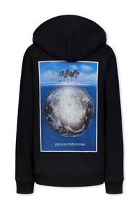 Sweat à capuche imprimé terre - Navy Paco World
