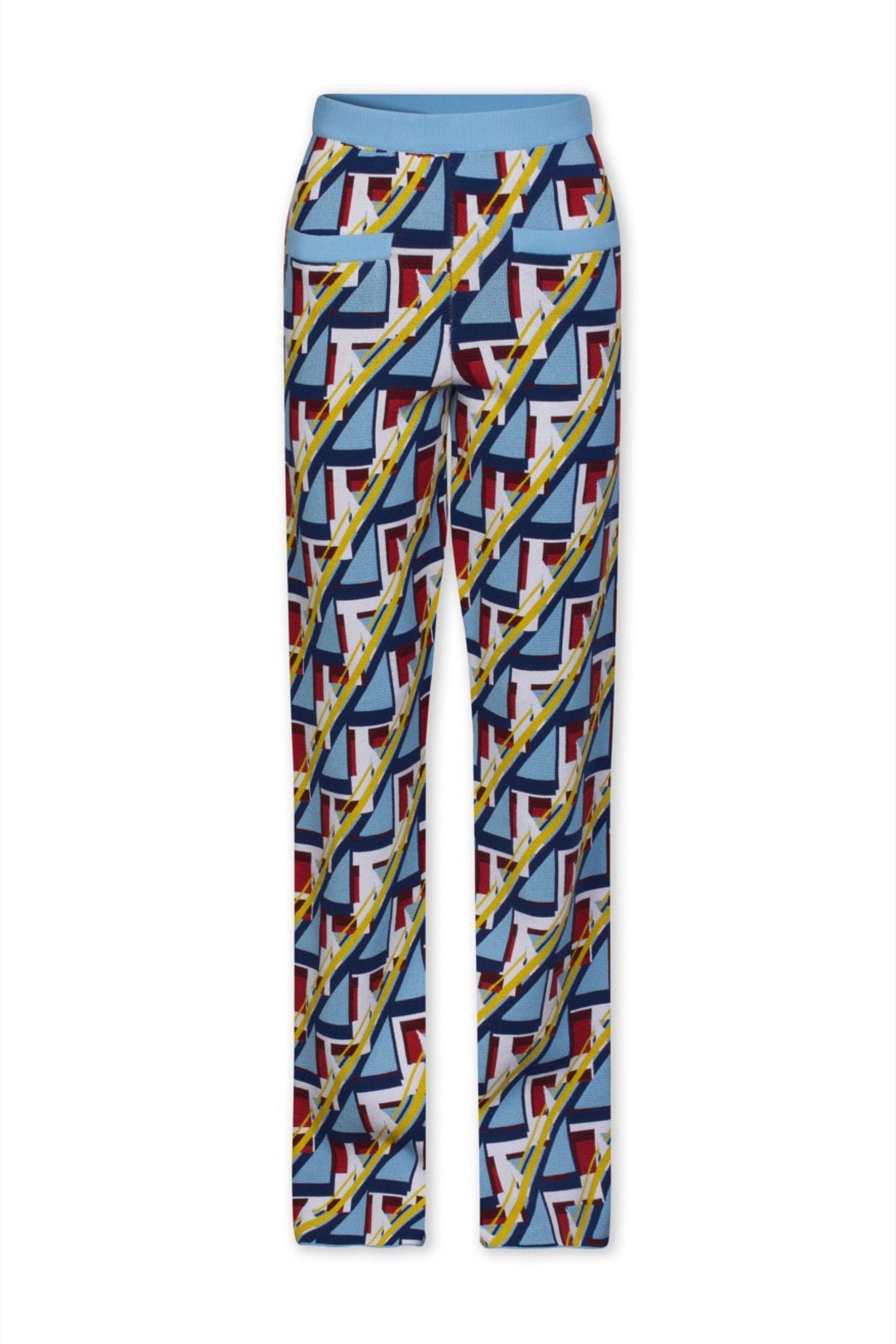 Pantalon ajusté à motif géométrique - Pop Knit