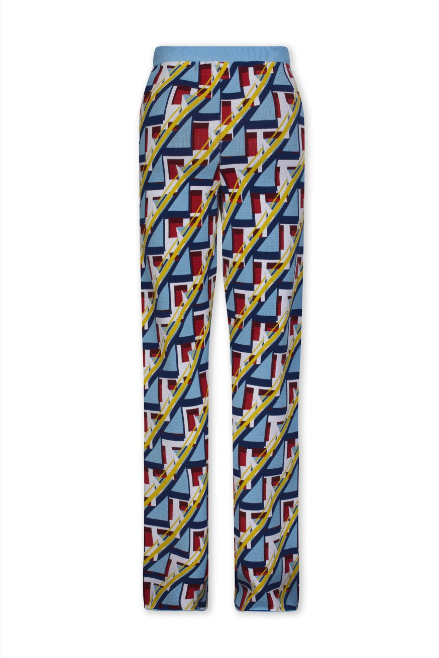 Pantalon ajusté à motif géométrique - Pop Knit