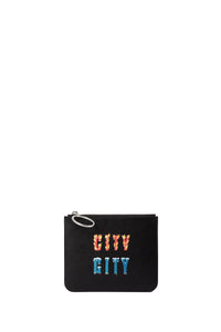 Pochette City en cuir - Black