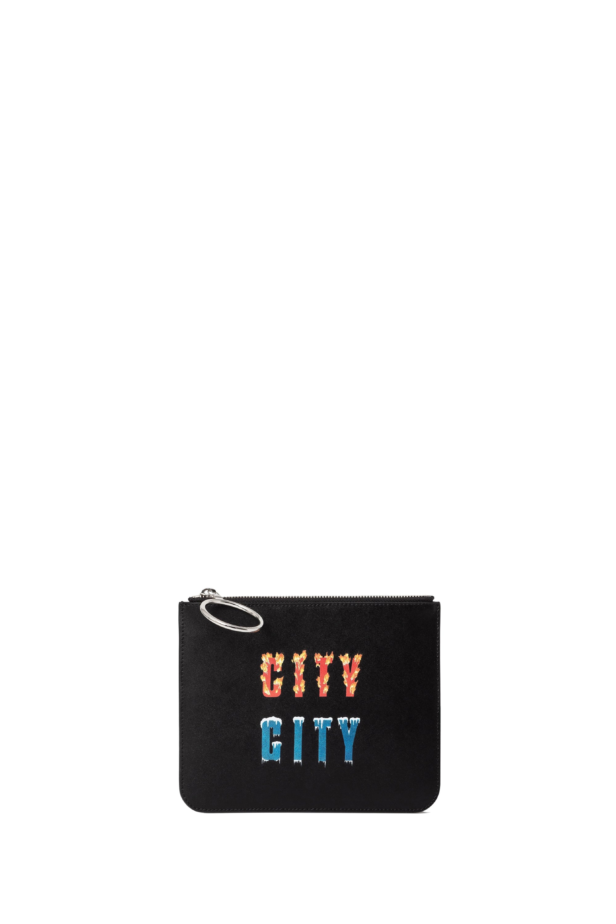 Pochette City en cuir - Black