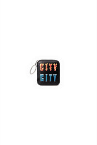 Porte-monnaie City en cuir - Black