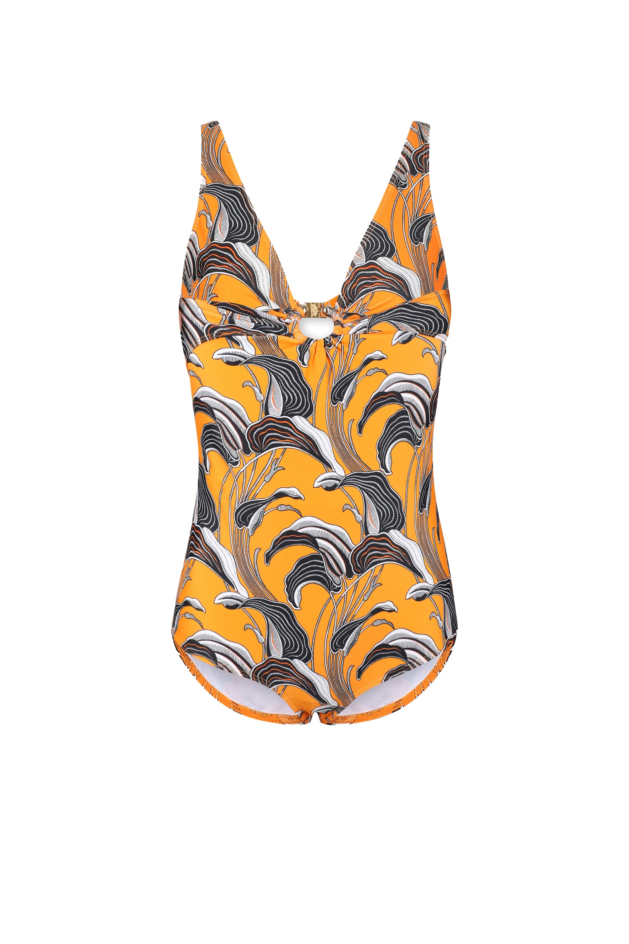 Maillot de bain une pièce à fleurs - Pastel Orange Lily Flower