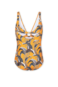 Maillot de bain une pièce à fleurs - Pastel Orange Lily Flower