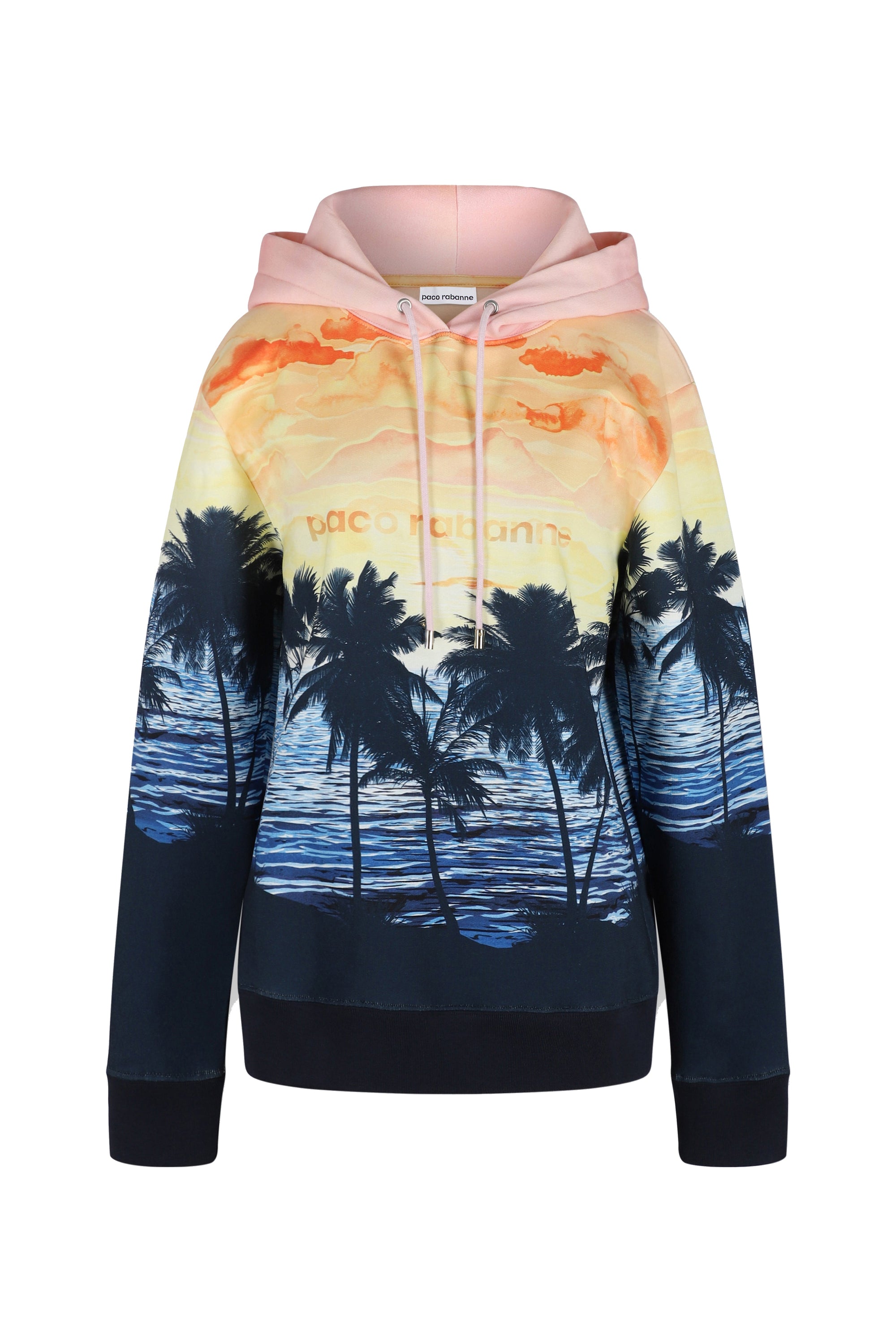 Sweat à capuche imprimé tropical - Navy Sunset
