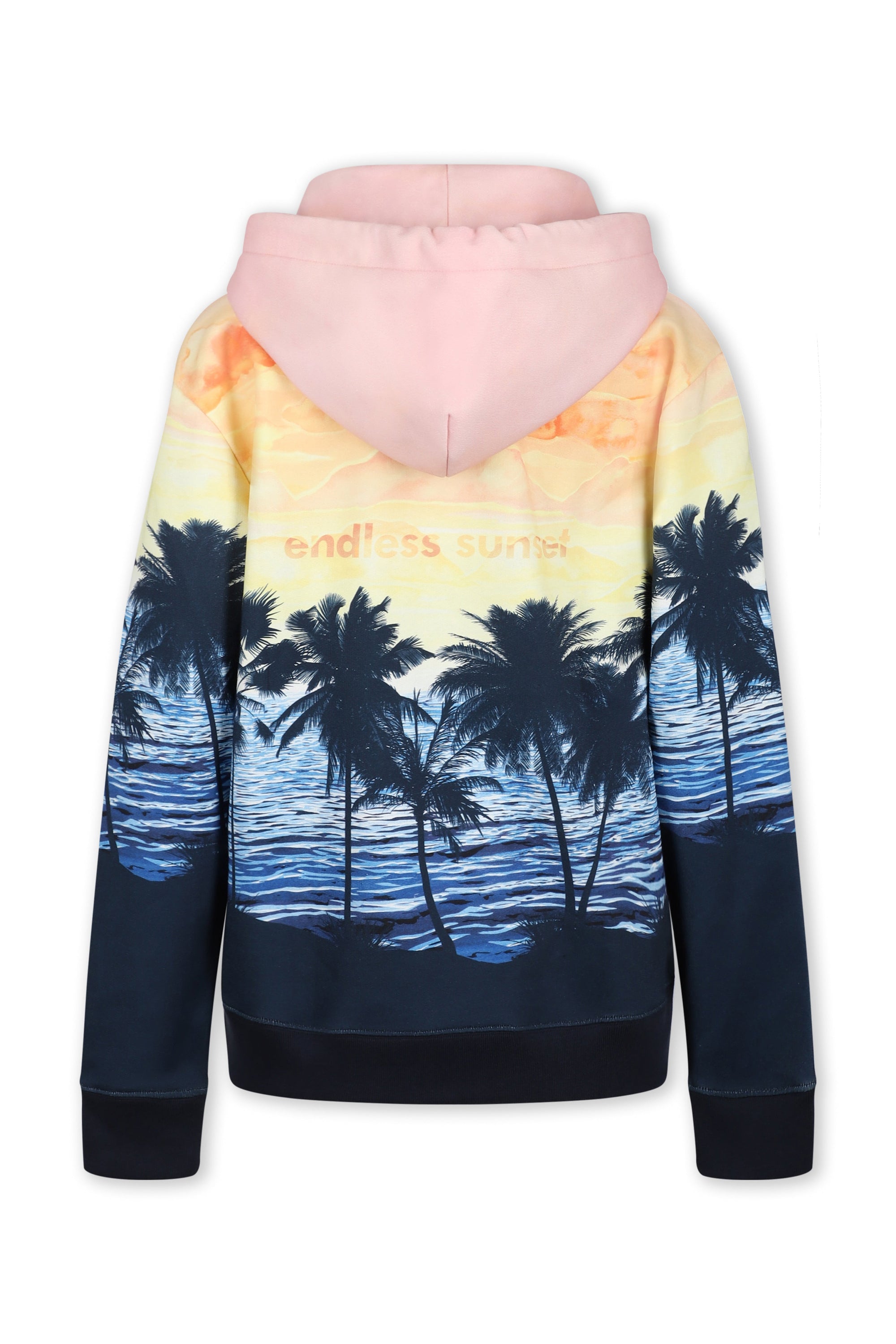 Sweat à capuche imprimé tropical - Navy Sunset