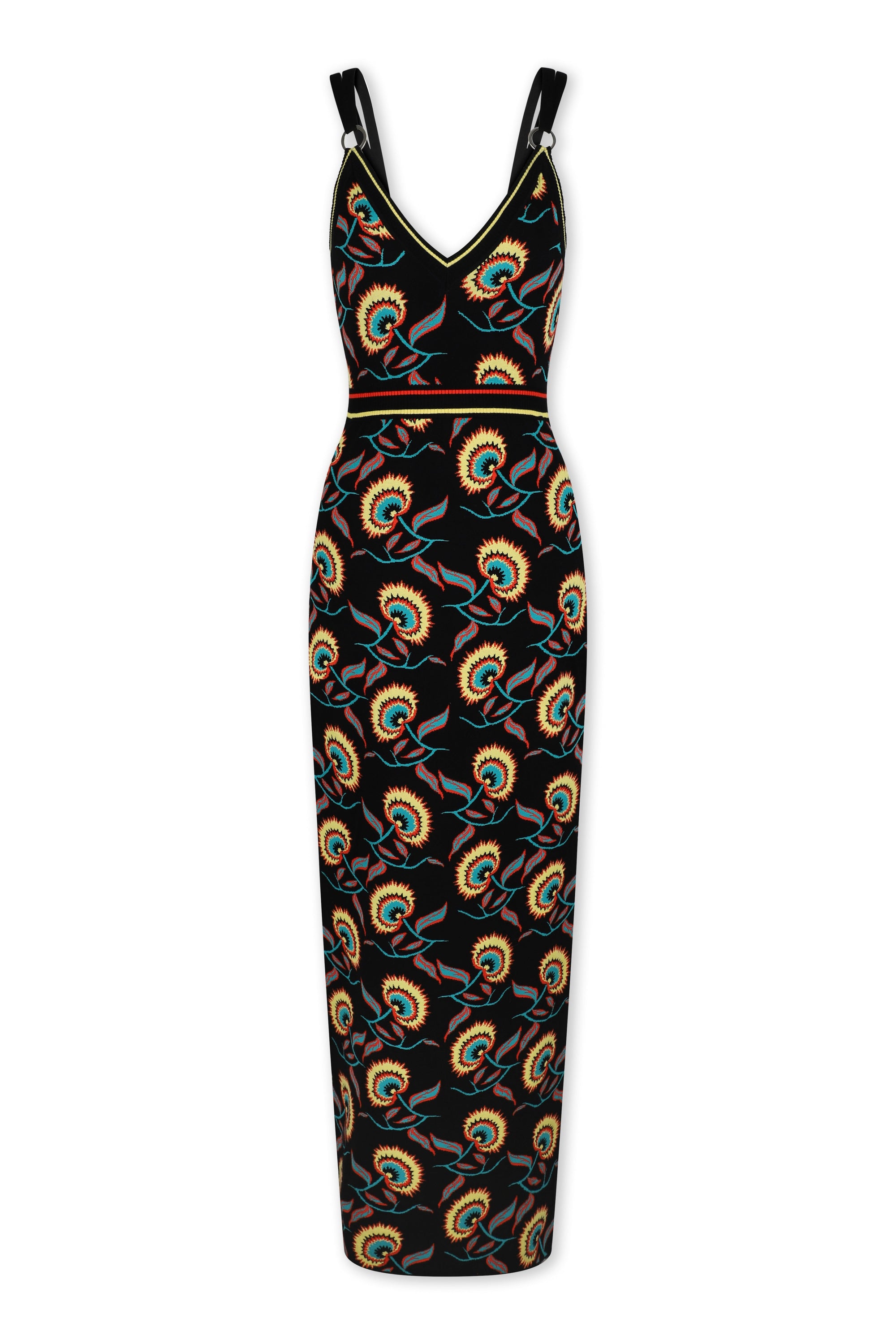 Robe longue à double bretelles - Jacquard Jamaican Flower